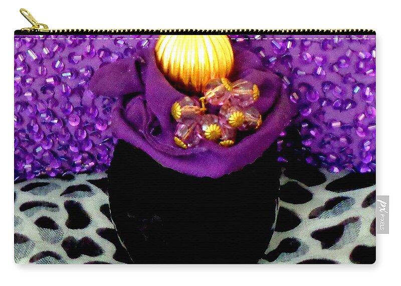 Feminine Zip Pouch featuring the photograph Shiny-exotic-feminine by VIVA Anderson