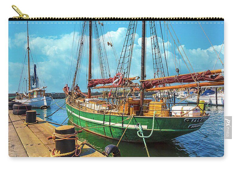 Boats Zip Pouch featuring the photograph Ships in the Harbor by Debra and Dave Vanderlaan
