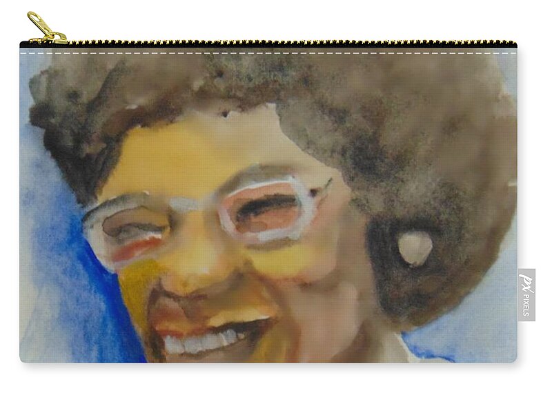 Gouache Zip Pouch featuring the painting Shirley Chisholm by Saundra Johnson