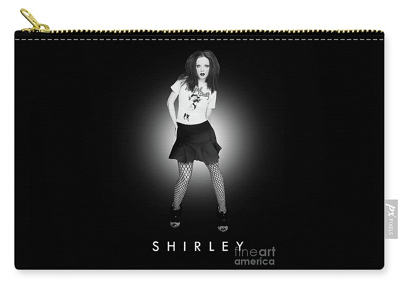 Shirley Manson Zip Pouch featuring the digital art Shirley Manson by Bo Kev