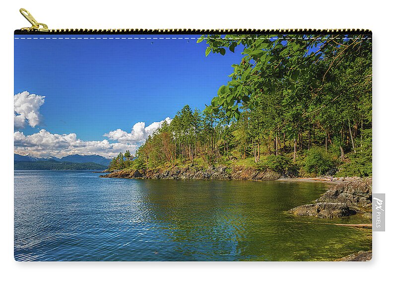 Alex Lyubar Zip Pouch featuring the photograph Shore of the northern sea by Alex Lyubar