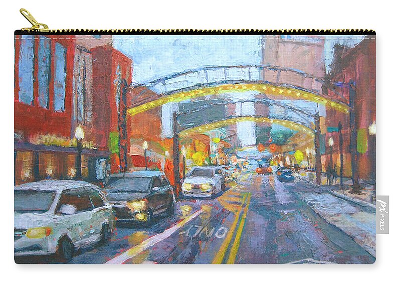 Dusk Zip Pouch featuring the painting Short North Arches by Robie Benve