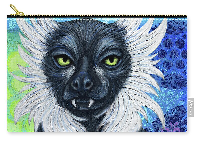 Lemur Zip Pouch featuring the painting Should I Stay Or Should I Go by Amy E Fraser