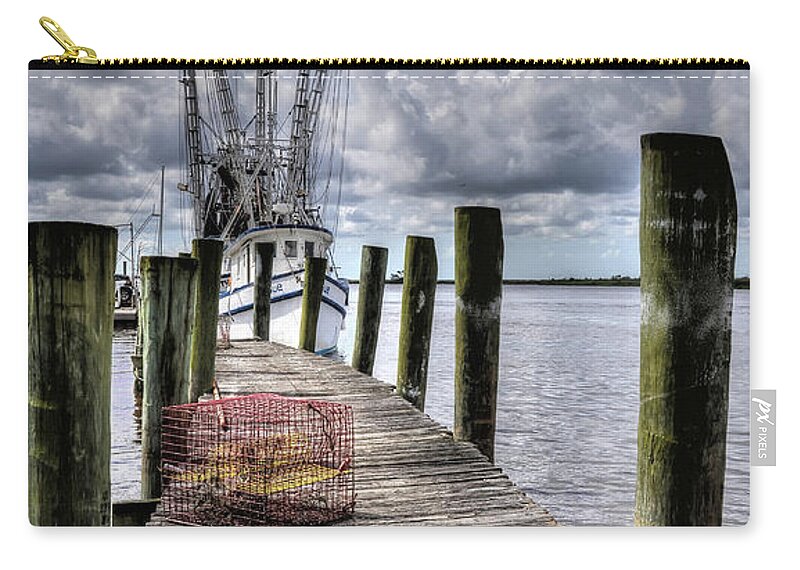 Nautical Carry-all Pouch featuring the photograph Shrimping by Randall Dill