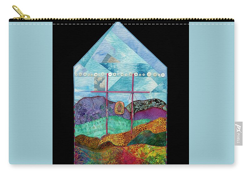 Shrine To Land And Sky Carry-all Pouch featuring the mixed media Shrine to Land and Sky 1 by Vivian Aumond