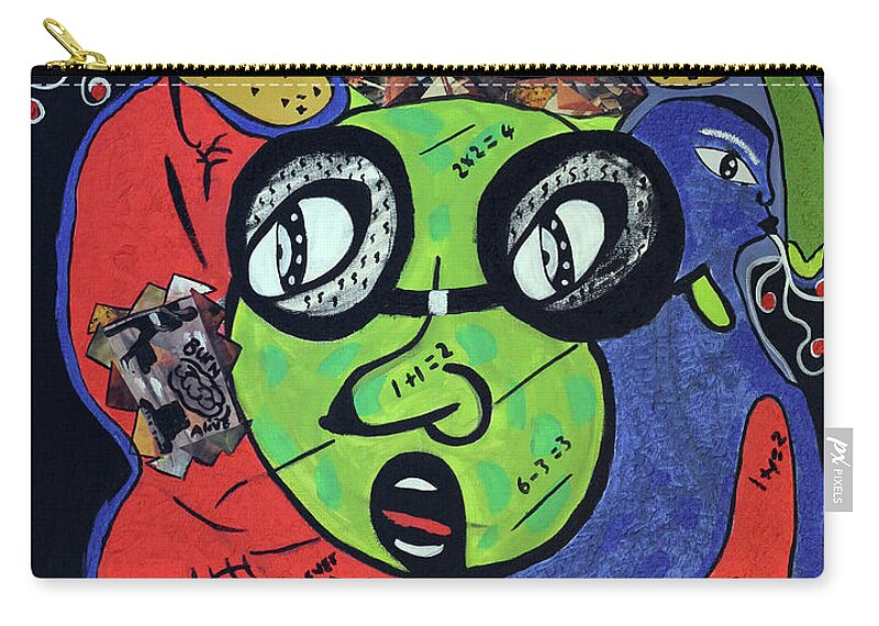 Soweto Carry-all Pouch featuring the painting Watching You by Nkuly Sibeko