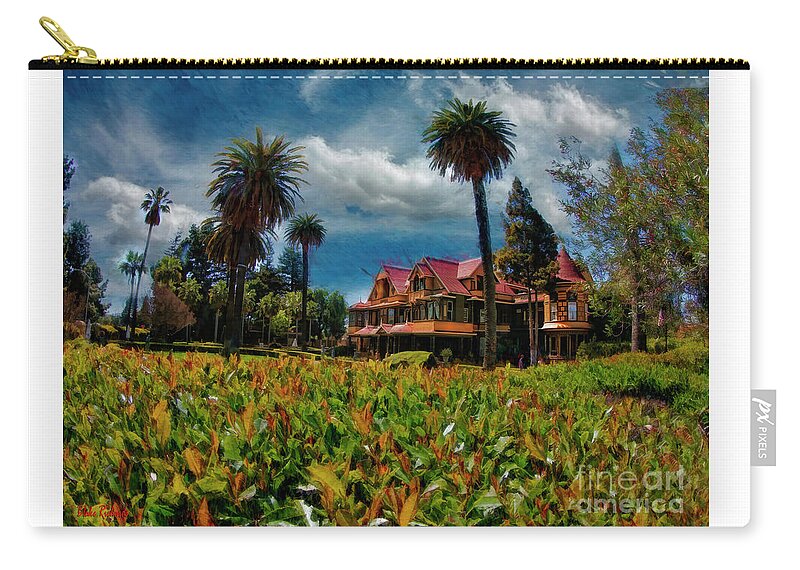  Winchester Mystery House Zip Pouch featuring the photograph Side View Winchester Mystery House by Blake Richards