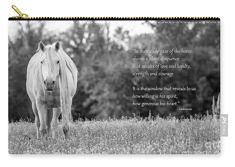 White Horse Carry-all Pouch featuring the photograph Silent Eloquence by Holly Ross