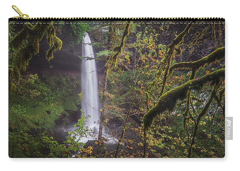 Forest Zip Pouch featuring the photograph SIlver Falls 12 by Ryan Weddle