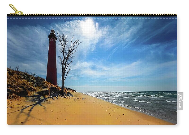 Northernmichigan Zip Pouch featuring the photograph Silver Lake Lighthouse..... IMG_8835 HRes by Michael Thomas
