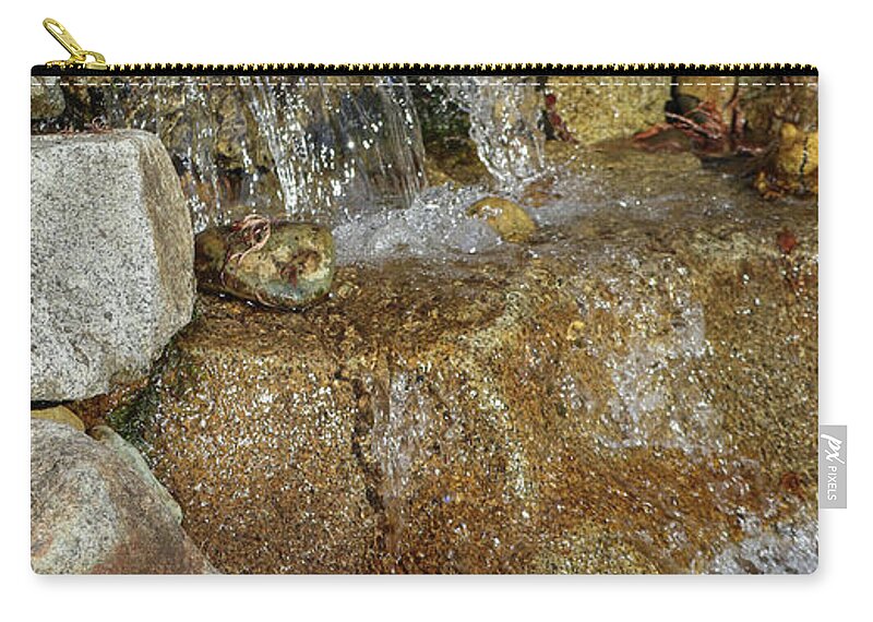 Waterfall Zip Pouch featuring the photograph Simple Flow by D Lee