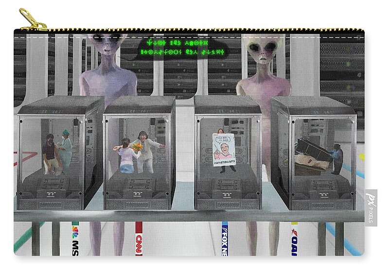  Zip Pouch featuring the digital art Simulation Hypothesis by Jason Cardwell