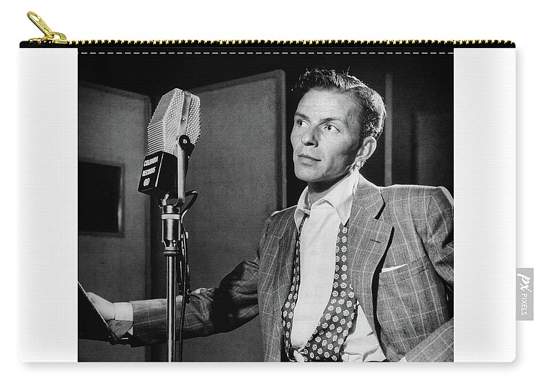 Sinatra Zip Pouch featuring the photograph Sinatra - 1958 Columbia Edition by Doc Braham