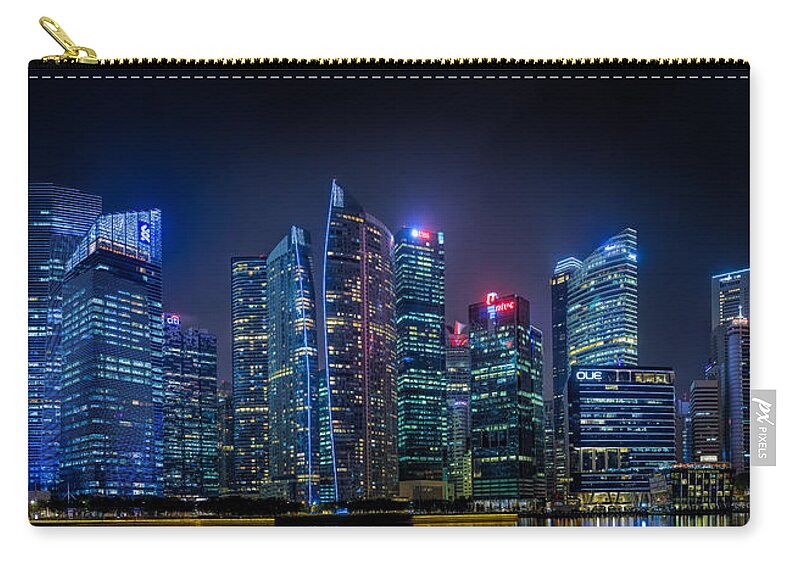 Panorama Carry-all Pouch featuring the photograph Singapore Skyline Panorama by Rick Deacon