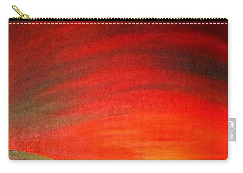 Sunrise Zip Pouch featuring the painting Singing Sky by Franci Hepburn