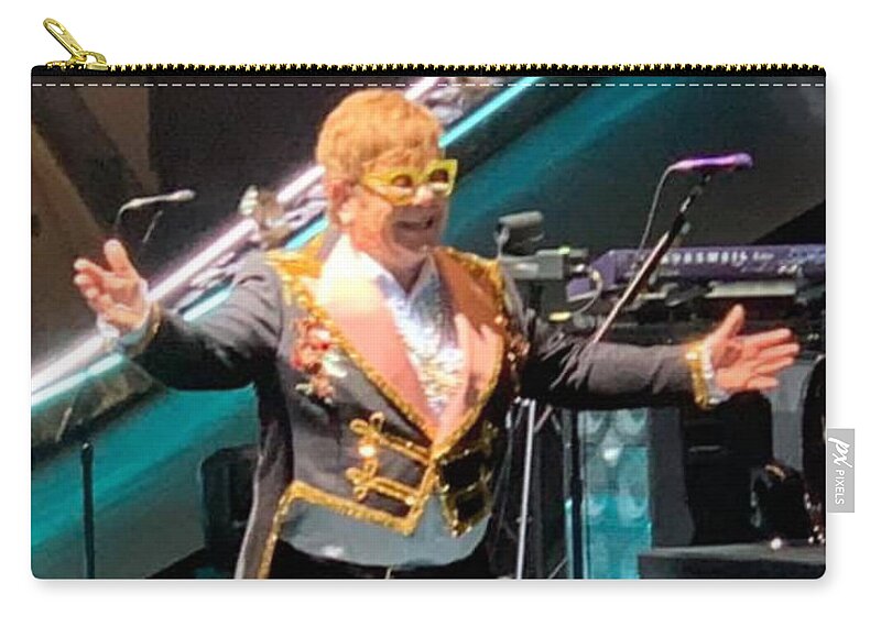 Elton Zip Pouch featuring the photograph Sir Elton by Lee Darnell