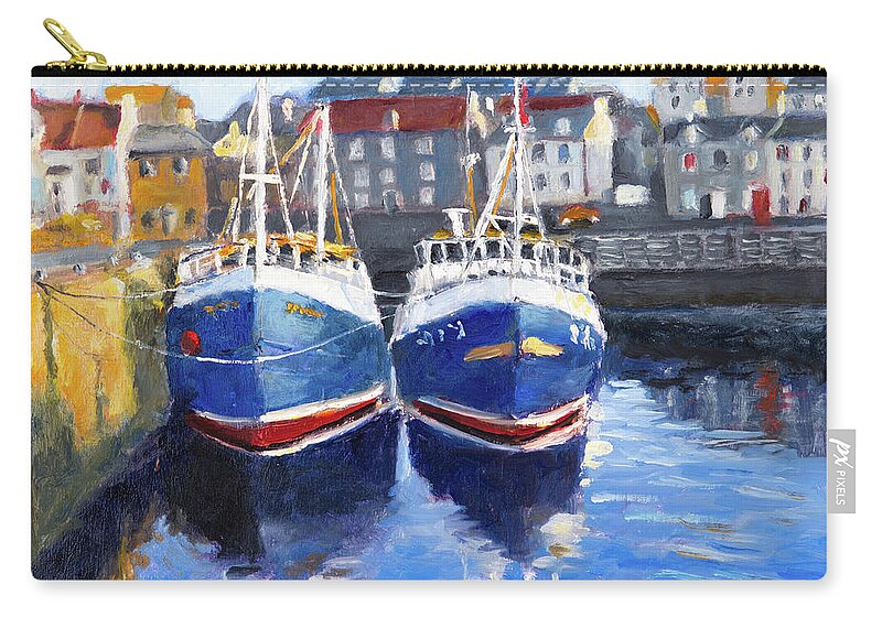 Scotland Zip Pouch featuring the painting Sister Ships in Scotland by Mike Bergen