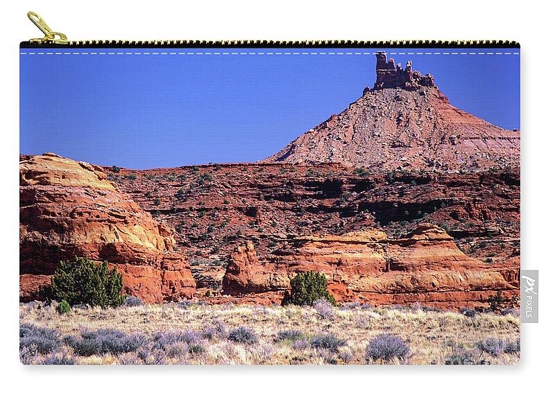 Canyonlands National Park Zip Pouch featuring the photograph Six Shooter Peak by Bob Phillips