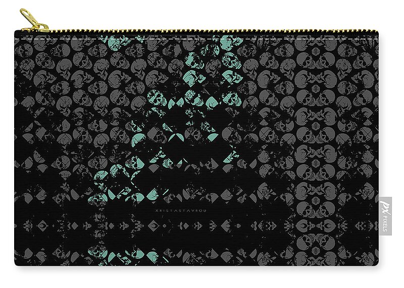 Abstract Zip Pouch featuring the digital art Skull Art background - BT by Xrista Stavrou