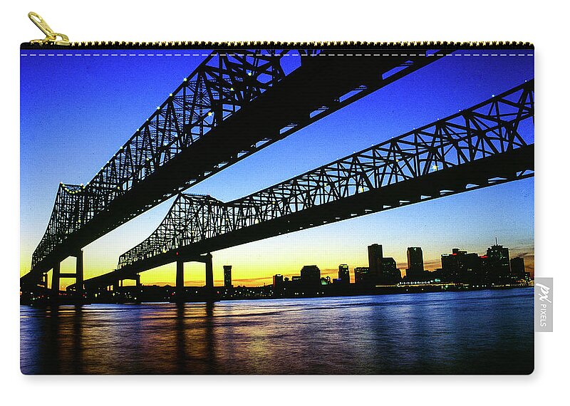 Algiers Carry-all Pouch featuring the photograph Walking To New Orleans - Crescent City Connection Bridge, New Orleans, LA by Earth And Spirit