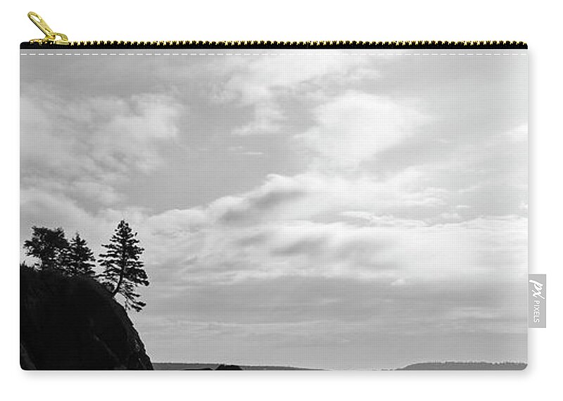 B&w Zip Pouch featuring the photograph Skyscape Partridge Beach-2 by Alan Norsworthy