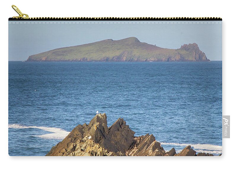 Blue Zip Pouch featuring the photograph Sleeping Giant Blue and Gold by Mark Callanan