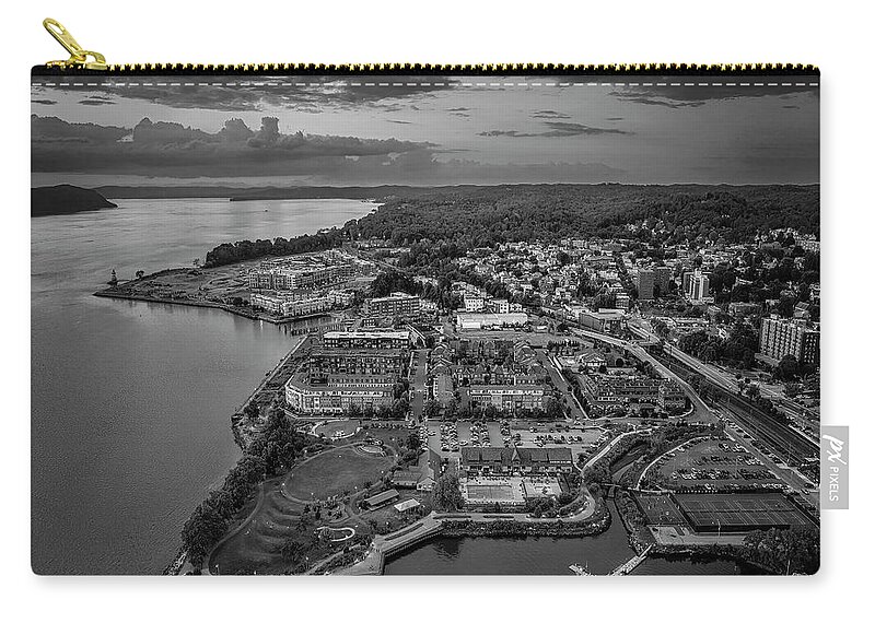 Tarrytown Zip Pouch featuring the photograph Sleepy Hollow Tarrytown NY BW by Susan Candelario