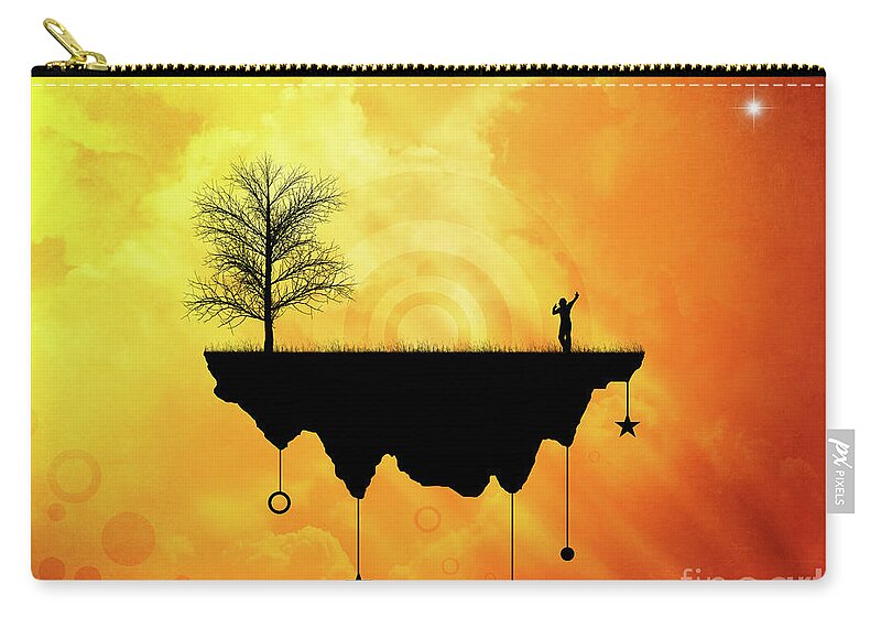Surreal Zip Pouch featuring the digital art Slice of Earth by Phil Perkins