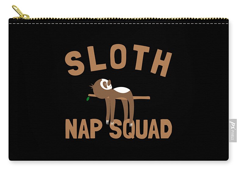 Funny Zip Pouch featuring the digital art Sloth Nap Squad by Flippin Sweet Gear