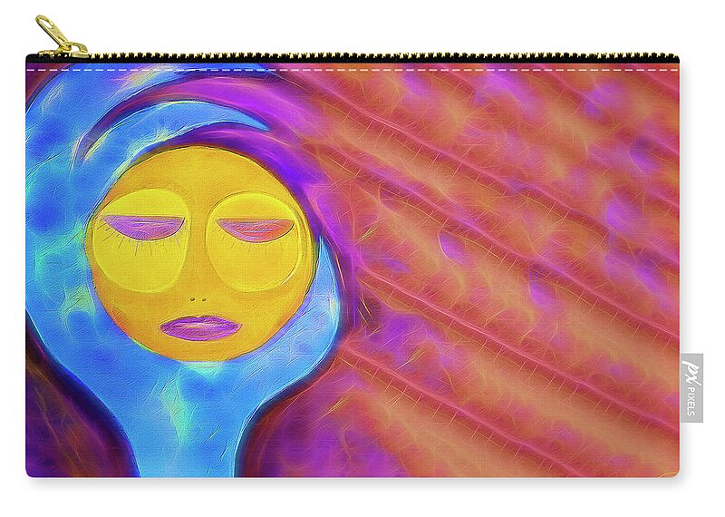 Orange Zip Pouch featuring the painting Slumbering Moon by Dee Browning