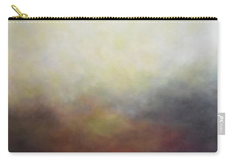 Landscape Zip Pouch featuring the painting Smoke on the Water by Alina Deica