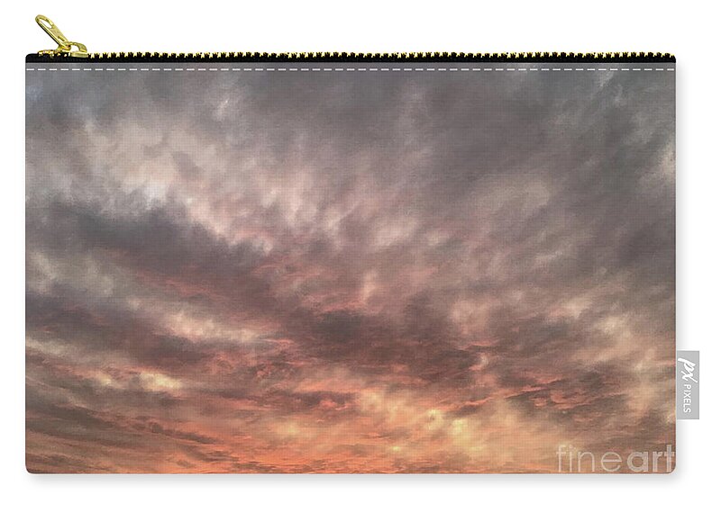 Virginia Sunset Zip Pouch featuring the photograph Smokey Sunset One by Catherine Wilson