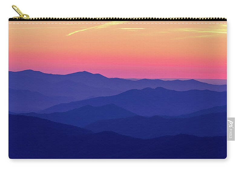 Clingmans Zip Pouch featuring the photograph Smoky Mountain Autumn Sunset by Kenneth Everett