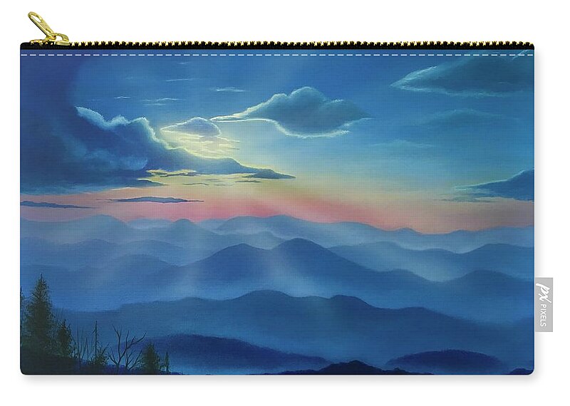 Smoky Mountains Zip Pouch featuring the painting Smoky Mountain Dream by Marlene Little