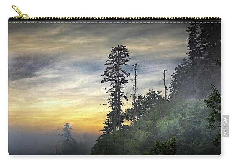 Nature Zip Pouch featuring the photograph Smoky Mountain Evening View by Randall Nyhof