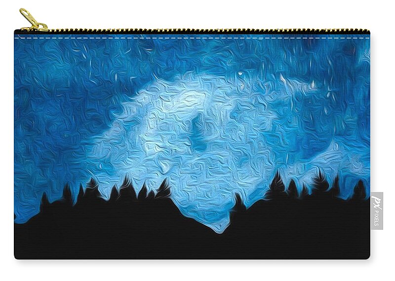 Smoky Mountains Zip Pouch featuring the mixed media Smoky Mountain Midnight by Joanna Smith