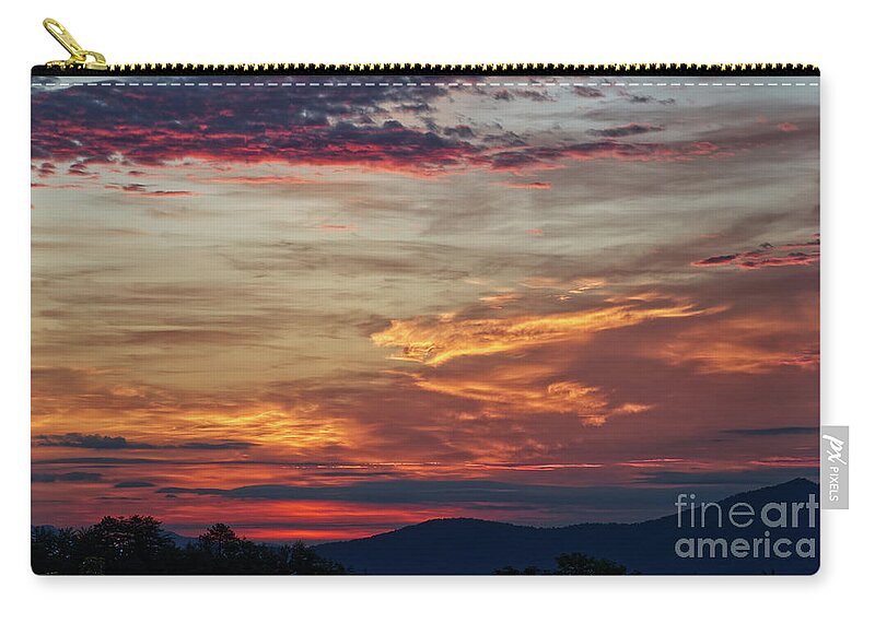 Smoky Mountains Zip Pouch featuring the photograph Smoky Mountain Sunrise 1 by Phil Perkins