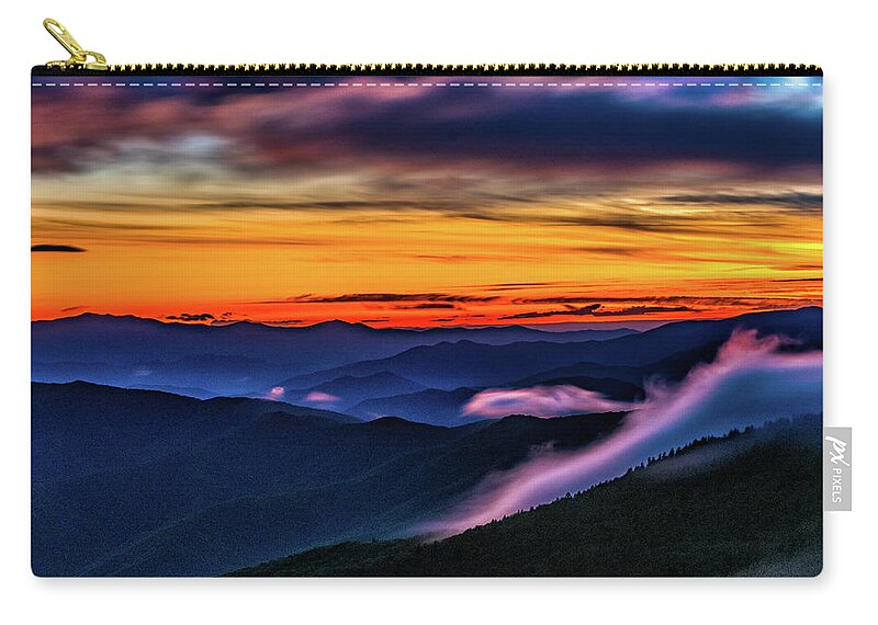 Clingmans Zip Pouch featuring the photograph Smoky Mountain Sunset by Kenneth Everett