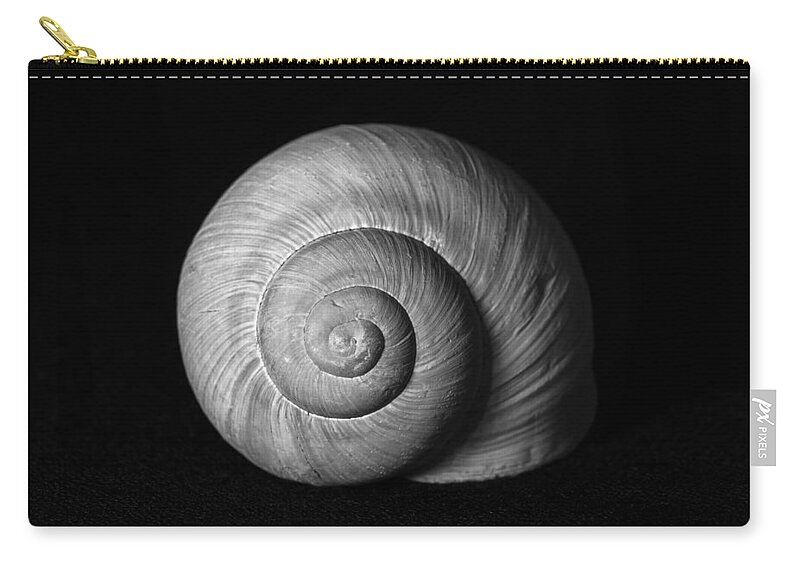 Snail Zip Pouch featuring the photograph Snail Shell by Martin Vorel Minimalist Photography