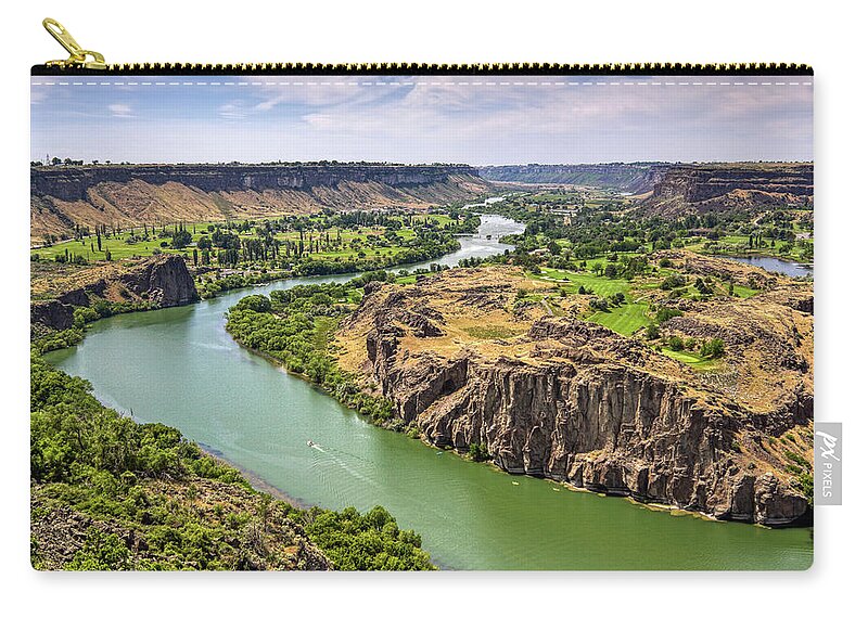 Snake River Canyon Carry-all Pouch featuring the photograph Snake River Canyon Twin Falls Idaho by Tatiana Travelways