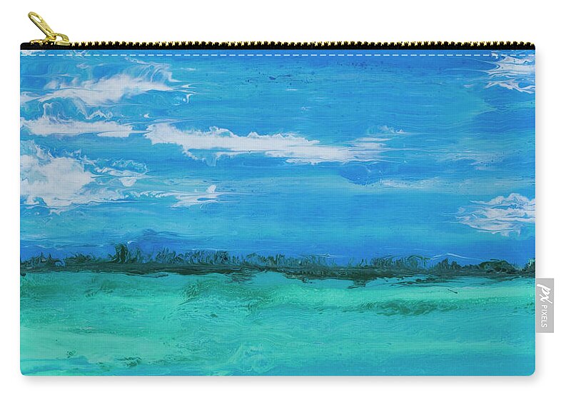 Seascape Zip Pouch featuring the painting Snipes Point by Steve Shaw