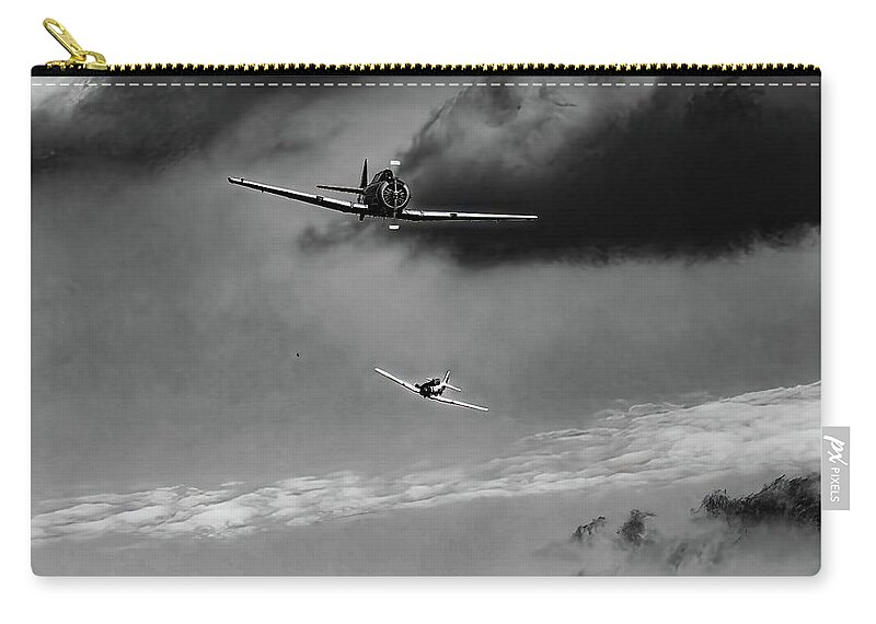 Snj-4 Zip Pouch featuring the photograph Snj-4 Bw by Flees Photos