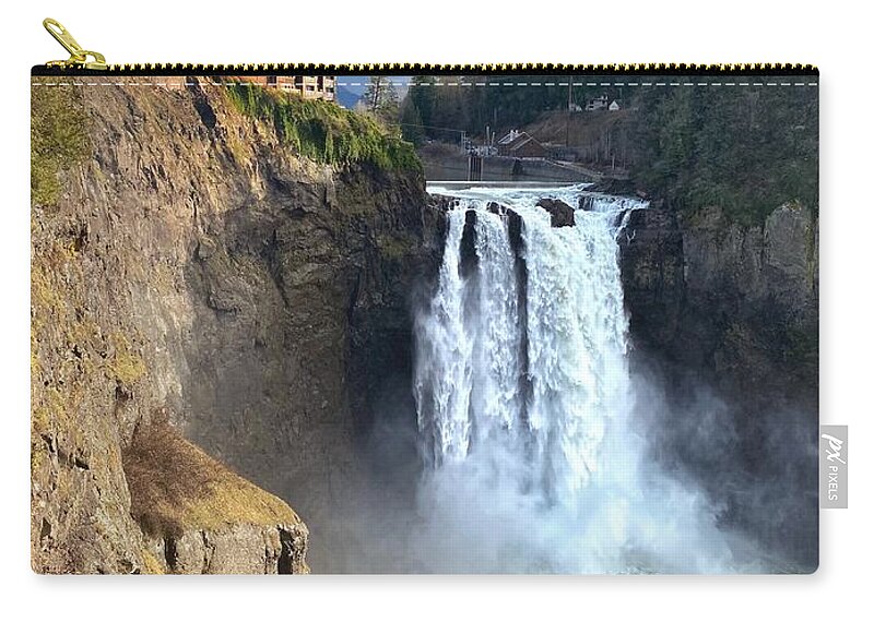 Snoqualmie Zip Pouch featuring the photograph Snoqualmie Falls by Jerry Abbott