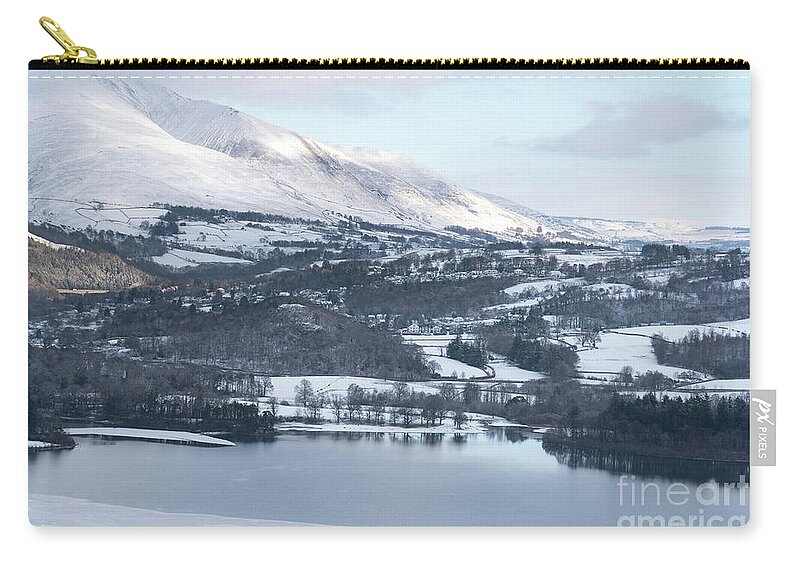 Photographer Carry-all Pouch featuring the photograph Snow covered mountains, the Lake District by Perry Rodriguez
