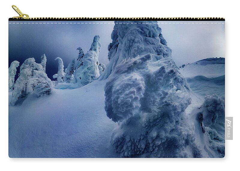 Tree Zip Pouch featuring the photograph Snow Covered Trees 5 by Pelo Blanco Photo