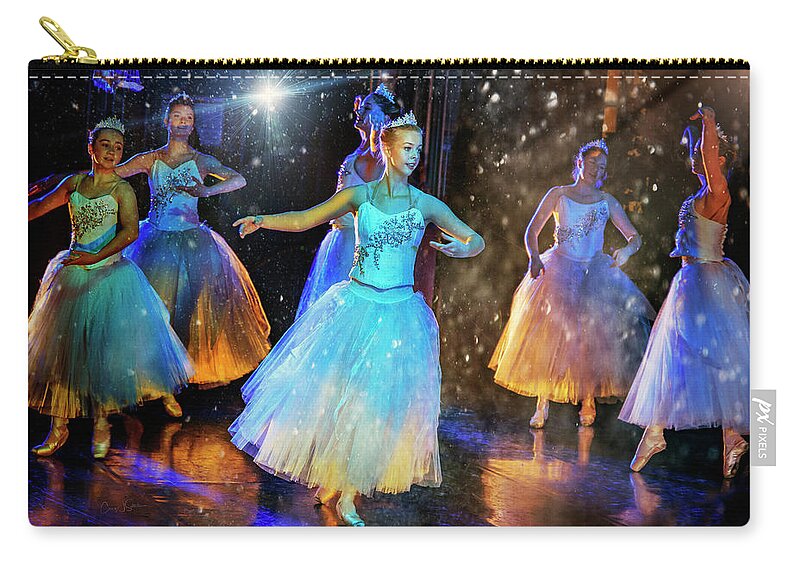 Ballerina Zip Pouch featuring the photograph Snow Dance No. 1 by Craig J Satterlee