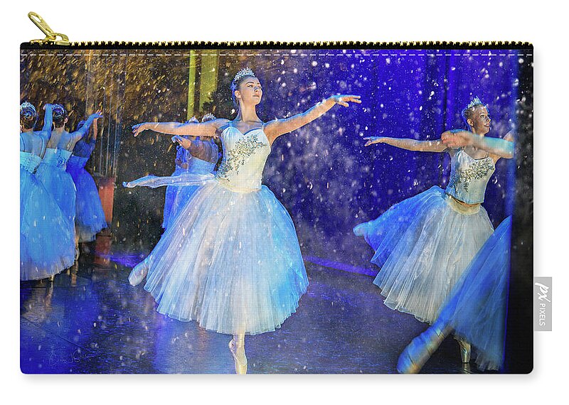 Ballerina Zip Pouch featuring the photograph Snow Dance No. 2 by Craig J Satterlee