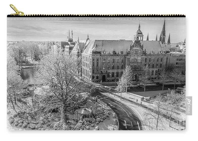 Snow Zip Pouch featuring the photograph Snow Dusted Town by Daniel M Walsh