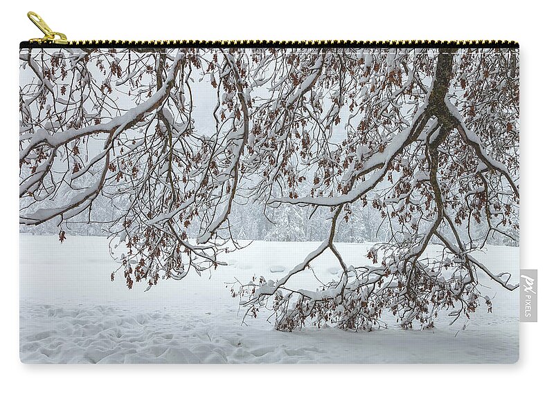 Destinations Zip Pouch featuring the photograph Snow by Jonathan Nguyen