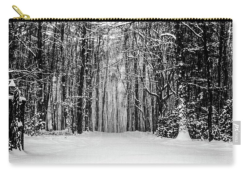 Catskills Zip Pouch featuring the photograph Snow Storm by Louis Dallara